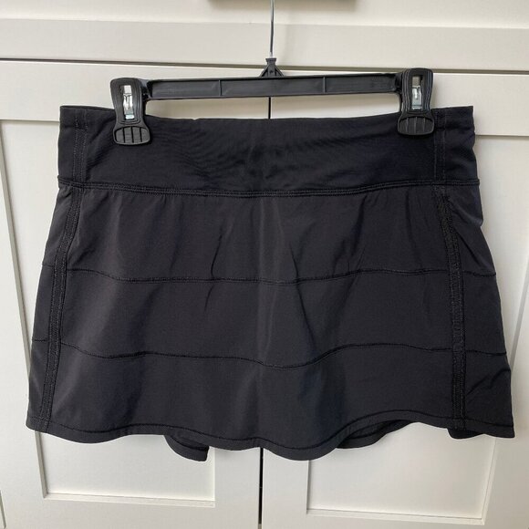 Lululemon Pace Rival Mid-Rise Running Tennis Pickleball Skirt Black Sz 8 - Picture 1 of 10